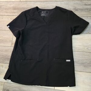 Figs Black Woman's Scrub Top Size Large